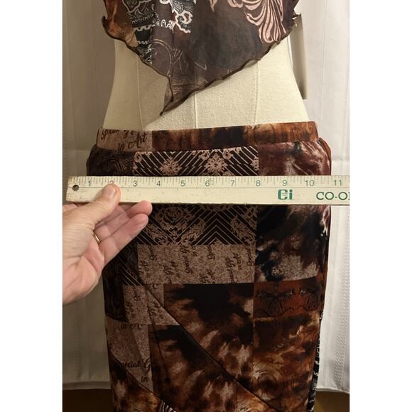 Women's 2pc Boho Western Tie Dye Backless Top & Split Thigh Skirt Outfit - Picture 16 of 16